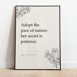 Adopt the pace of nature